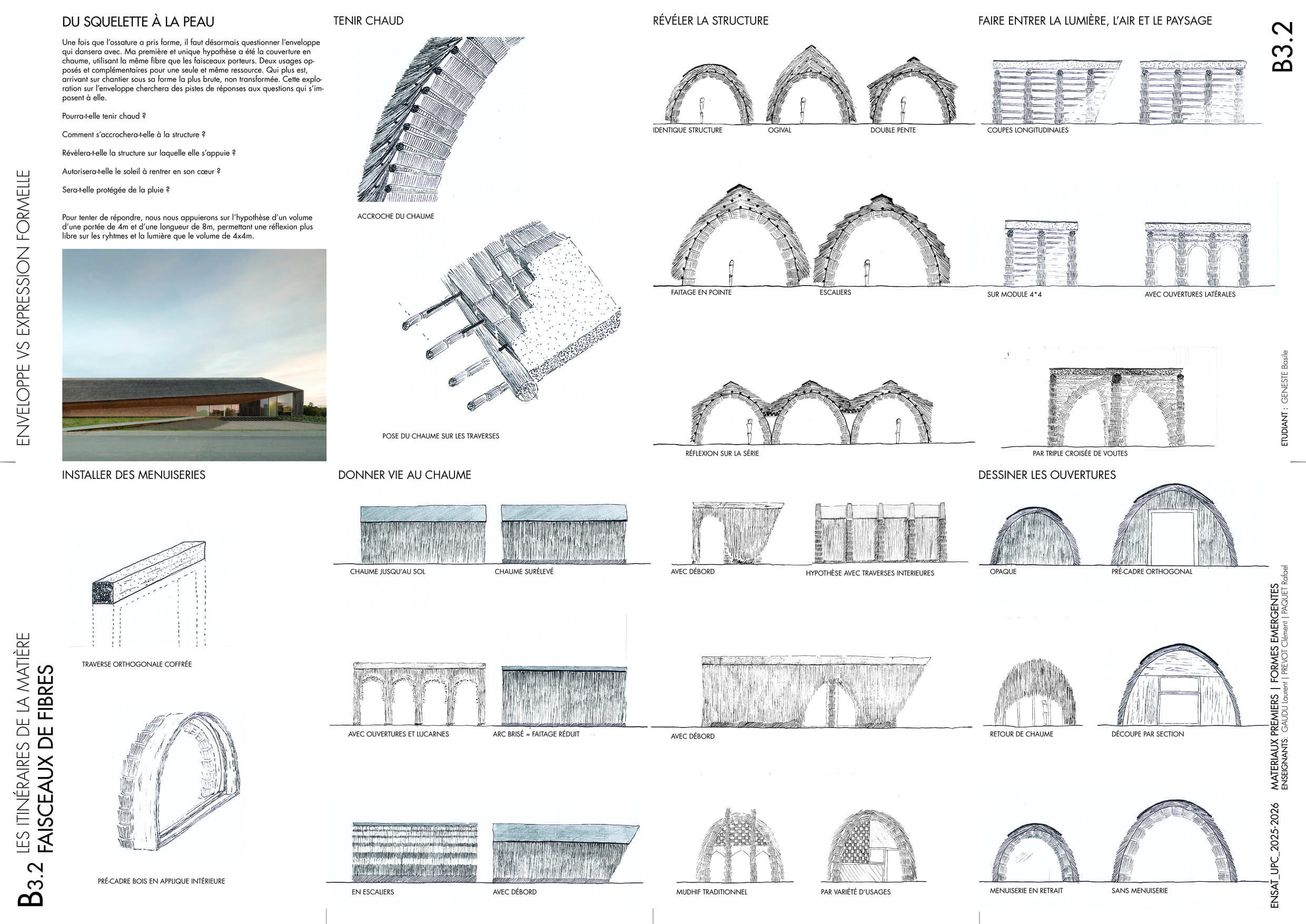 Planche recherche - mudhif - bagnères-de-luchon - fibres - miscanthus - roseau